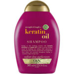 شامپو بدون سولفات keratin oil ogx مخصوص موهای کراتین شده و آسیب دیده حجم 385 میل ساخت آمریکا